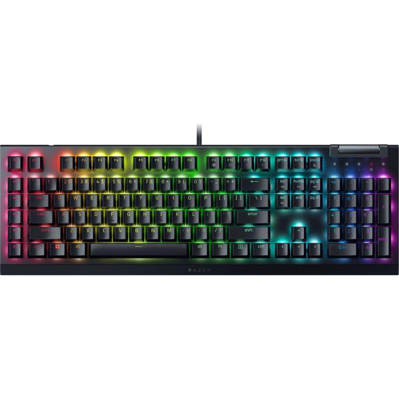 Tastatura mecanica gaming BlackWidow V4 X (Yellow Switch), layout US, taste ABS, layout US, cu 6 butoane customizabile, negru (RZ03-04701800-R3M1)