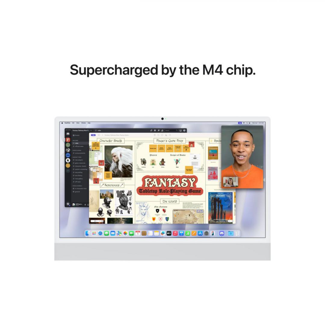 Apple iMAC 24" Retina 4.5k/ Apple M4 (CPU 8-core, GPU 8-core, Neural Engine16-core)/16GB/512GB - Silver - INT KB (2024) (Cto from MWUC3RO/A) (Z1E2000UT) - imagine 2