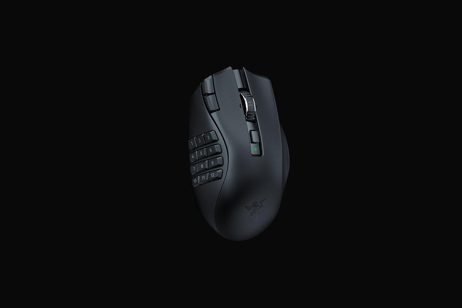 Mouse Razer Naga V2 HyperSpeed Connectivity Razer HyperSpeed Wireless (2.4GHz) Bluetooth Battery Life Up to 250 hours (on HyperSpeed Wireless) Up to 400 hours (on Bluetooth) RGB Lighting None Sensor Focus Pro 30K Optical Sensor Max Sensitivity (DPI) 30000 Max Speed (IPS) (RZ01-03600100-R3G1) - imagine 2