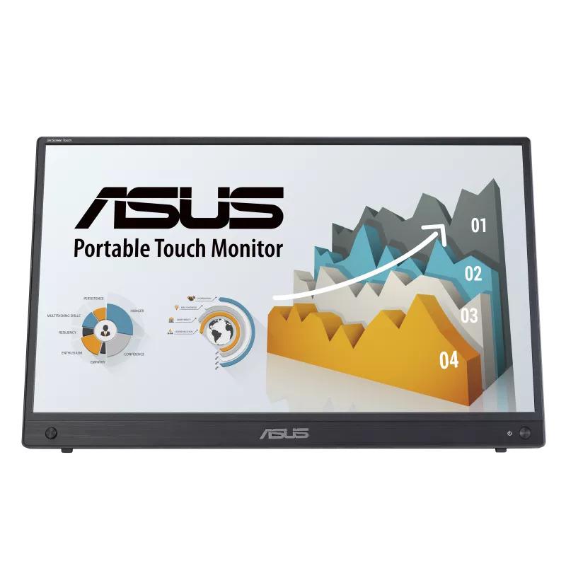 Monitor Asus 15.6" MB16AHT, Touch: P-Cap, Diagonal (inch): 15.6, Diagonal (cm): 39.6, Aspect ratio: 16:9, Panel: IPS, Resolution: 19 20x1080, Refresh Rate: 60Hz, Response time GtG: 5ms, Brightness (max): 250 cd/㎡, Contrast (static) : 700:1, Viewing angle: 170º(R/L), 170º(U/D), Speakers: 2Wx2, Tilt (MB16AHT) - imagine 3