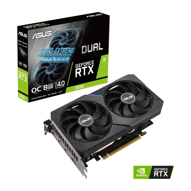Placa video ASUS GeForce RTX 3050 DUAL OC LHR 8GB GDDR6 128-bit (DUAL-RTX3050-O8G)