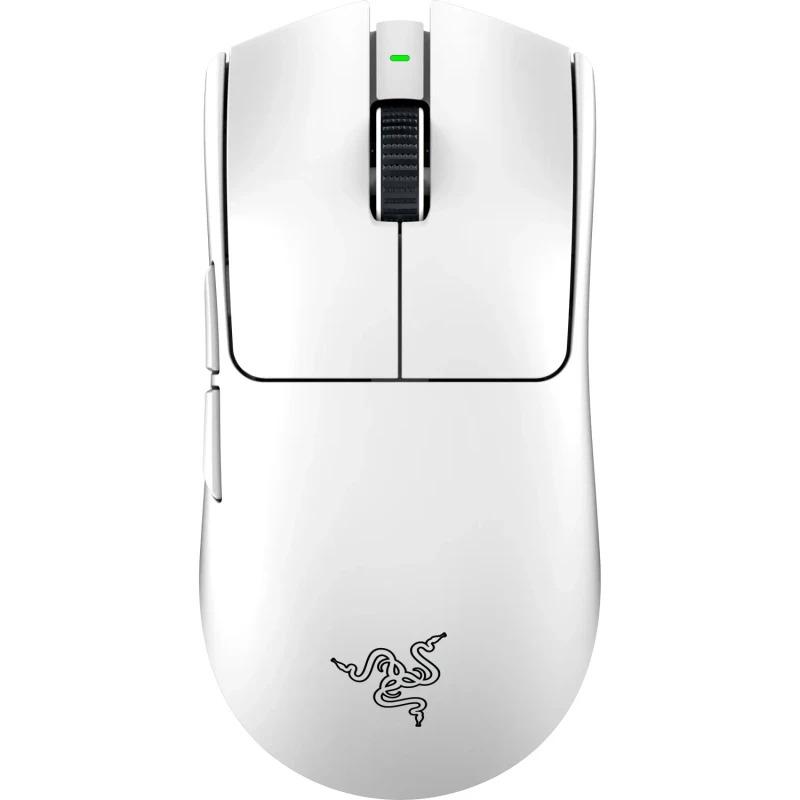 Mouse Razer Viper V3 Pro, conectivitate Razer HyperSpeed Wireless si prin fir, durata de viata baterie pana la 95 ore la 1000 Hz, pana la 62 ore la 2000 Hz, pana la 40 ore la 4000 Hz, pana la 17 ore la 8000 Hz, alb (RZ01-05120200-R3G1)