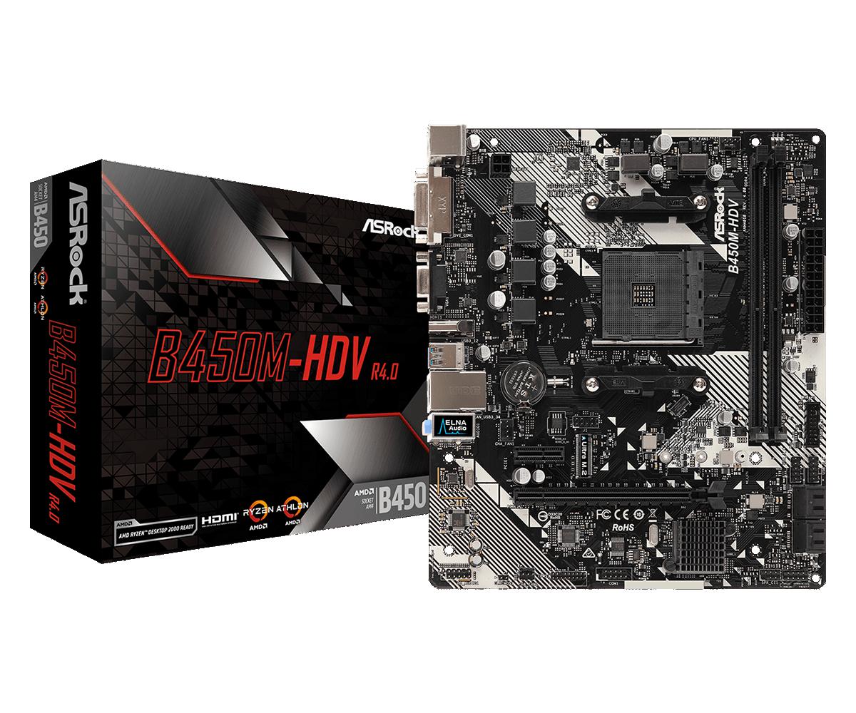 Placa de bază ASRock B450M-HDV R4.0 AM4 (B450M-HDV R4.0)