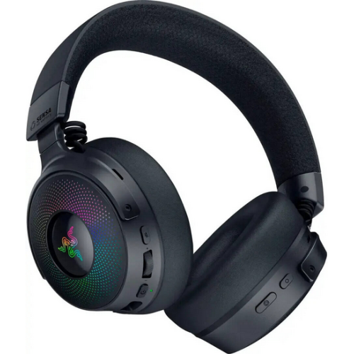 Casti Razer Kraken V4 Pro, wireless, bluetooth, cu fir, frecventa raspuns 20 Hz – 28 kHz,  conectivitate wireless: 2.4 GHz Wireless prin OLED Control Hub sau  Bluetooth 5.3,  cu fir USB-A sau 3.5mm,  microfon retractabil Razer™ HyperClear Super Wideband Mic, iluminare Razer Chroma™ RGB, autonomie (RZ04-05160100-R3M1)