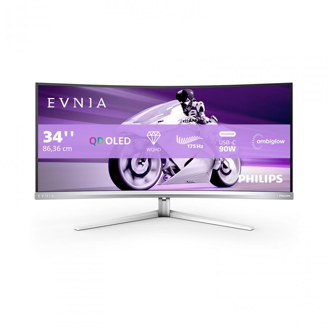 Monitor Consumer Philips 34M2C8600/00, 34", 3440 x 1440 pixeli, White, 2 ani Garantie (34M2C8600/00) - imagine 4