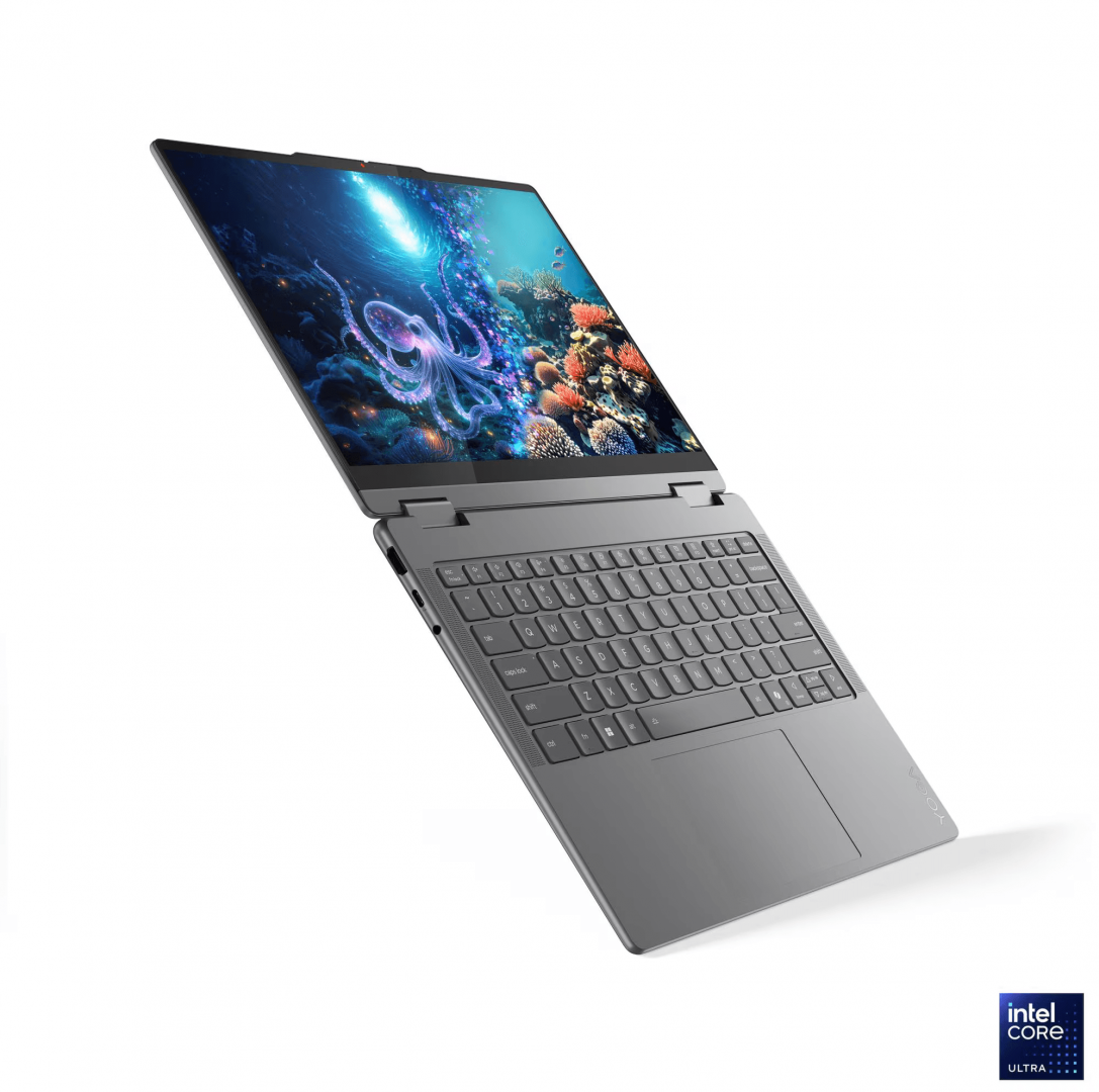 Laptop Lenovo Yoga 7 2-in-1 14ILL10, 14" WUXGA (1920x1200) OLED 600nits (peak) / 400nits (typical) Glossy / Anti-fingerprint, 100% DCI-P3, 60Hz, Dolby Vision®, TÜV Low Blue Light, DisplayHDR™ True Black 500, Glass, Touch, Intel® Core Ultra 7 256V, 8C (4P + 4LPE) / 8T, Max Turbo up to 4.8GHz, 12MB (83JQ00AMRM) - imagine 6