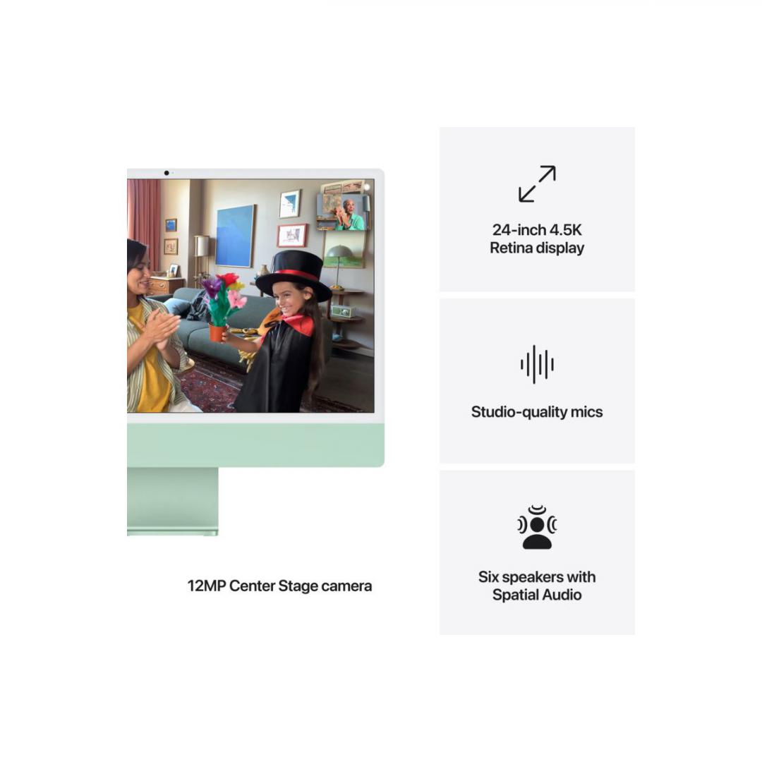 Apple iMAC 24" Retina 4.5k/ Apple M4 (CPU 10-core, GPU 10-core, Neural Engine16-core)/16GB/256GB - Green - INT KB (2024) (MWUY3RO/A) - imagine 5