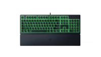 Tastatura Razer Ornata V3 X - Low Profile Gaming Keyboard - US Layout  TECH SPECS SWITCH TYPE Razer™ Membrane Switch APPROXIMATE SIZES Full Size LIGHTING Single Zone Razer Chroma™ RGB Lighting WRIST REST Yes ONBOARD MEMORY None MEDIA KEYS None PASSTHROUGH None CONNECTIVITY Wired - Attached KEYCAPS (RZ03-04470100-R3M1)