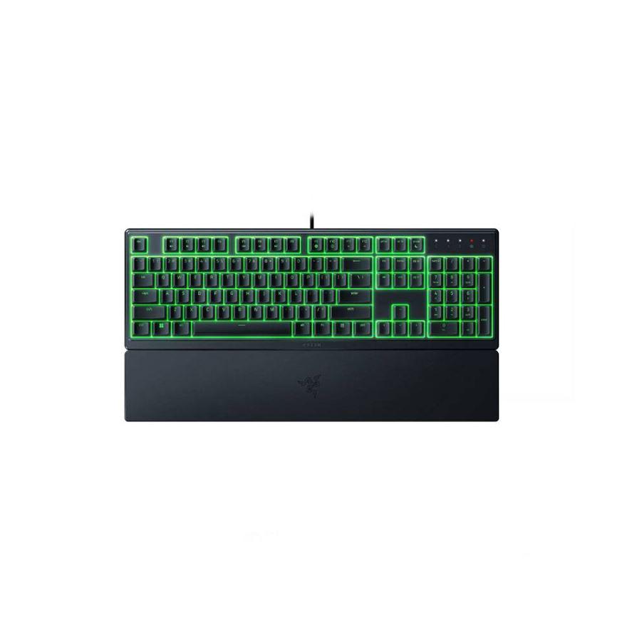Tastatura Razer Ornata V3 X - Low Profile Gaming Keyboard - US Layout  TECH SPECS SWITCH TYPE Razer™ Membrane Switch APPROXIMATE SIZES Full Size LIGHTING Single Zone Razer Chroma™ RGB Lighting WRIST REST Yes ONBOARD MEMORY None MEDIA KEYS None PASSTHROUGH None CONNECTIVITY Wired - Attached KEYCAPS (RZ03-04470100-R3M1)