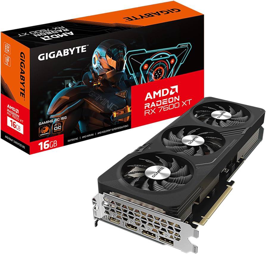 Placa Video GIGABYTE RADEON RX 7600 XT GAMING OC 16GB GDDR6 128 bit PCIE 4.0, 2x DP 2x HDMI (GV-R76XTGAMING OC-16GD)