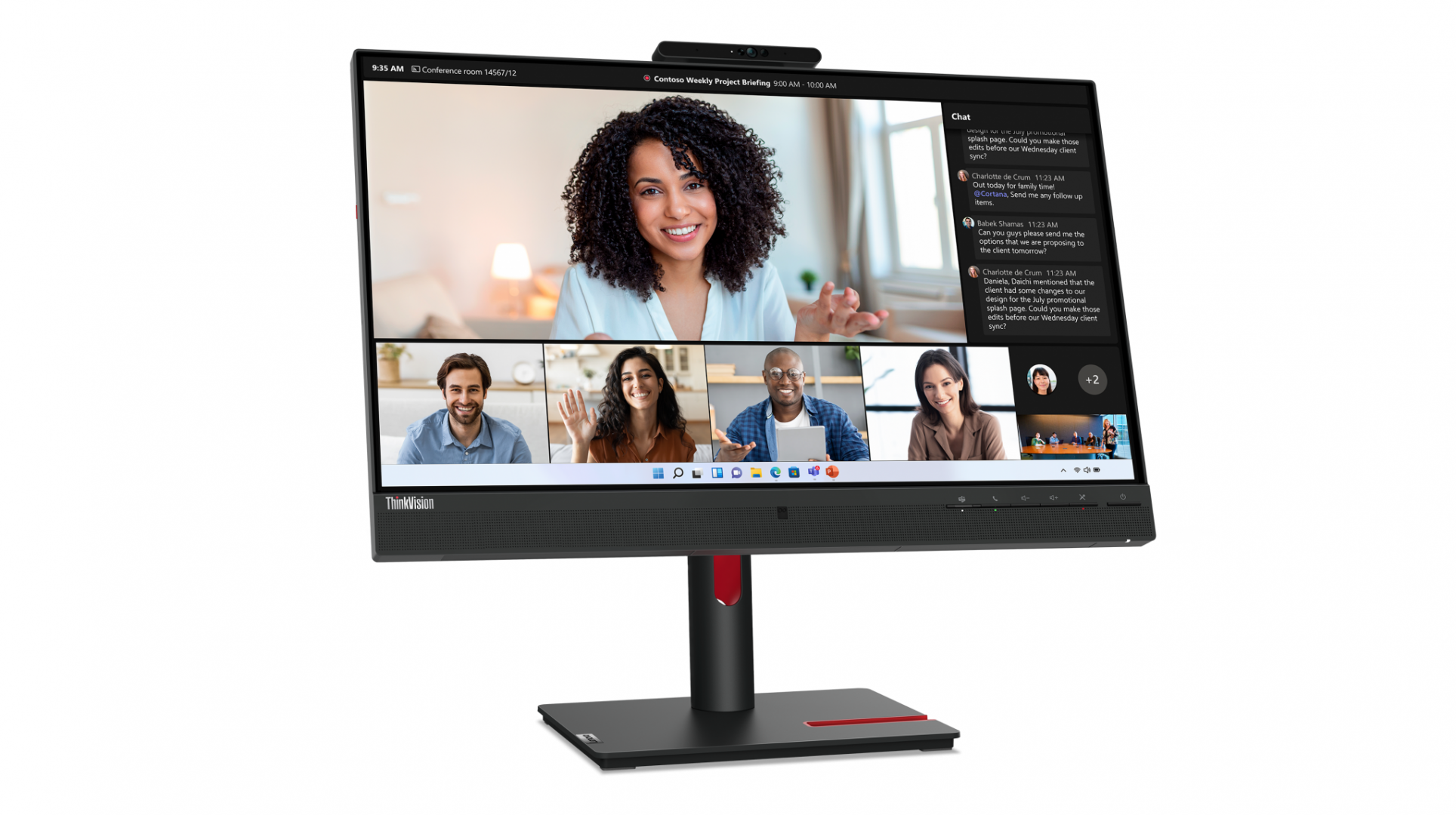 Monitor Lenovo ThinkVision T24mv-30; 23.8"IPS, FHD (1920x1080), 16:9, Brightness: 250 cd/m², Contrast ratio: 1000:1, Response time: 4ms (Extreme mode) / 6ms (Typical mode), Dot / Pixel Per Inch: 93 dpi, Color Gamut: 99% sRGB, View angle: 178° / 178°, Stand: Tilt, Swivel, Pivot, Height Adjust Stand (63D7UAT3EU) - imagine 3