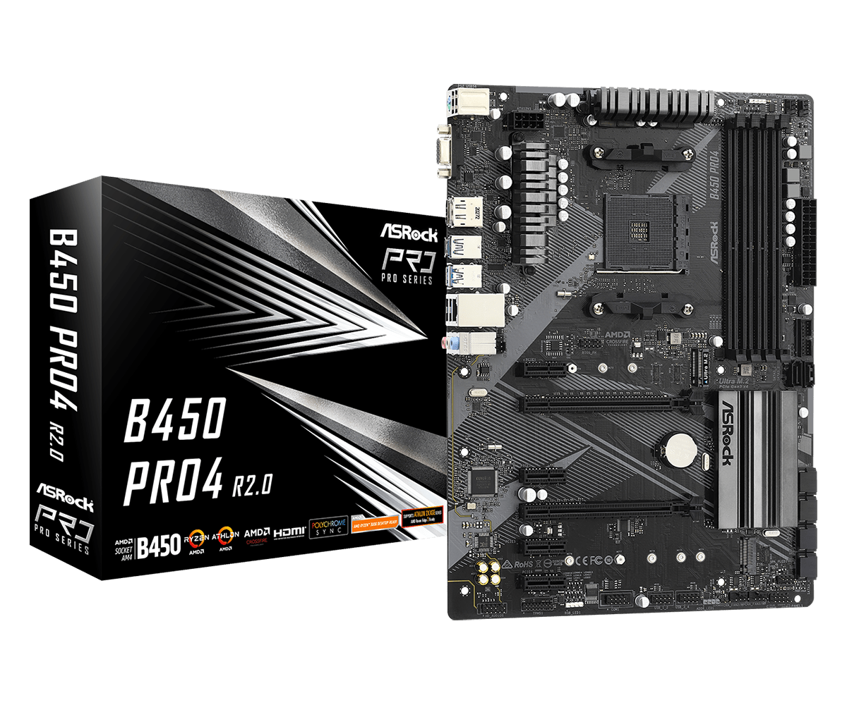 Placa de bază ASRock B450 Pro4 R2.0 AM4 (B450 PRO4 R2.0)