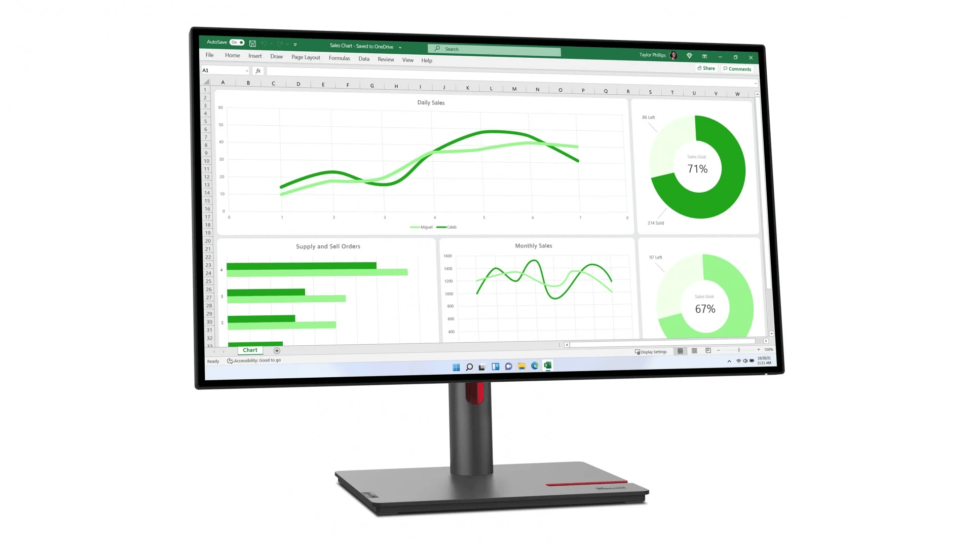 Lenovo ThinkVision P27q-30; 27" IPS, QHD (2560x1440), 16:9, Brightness: 350 cd/m², Contrast ratio: 1000:1, Response time: 4ms (Extreme mode) / 6ms (Typical mode) / 14ms (Off mode), Dot / Pixel Per Inch: 109 dpi, Color Gamut: 95% DCI-P3, 99% sRGB, 99% BT.709 (63A2GAT1EU) - imagine 2