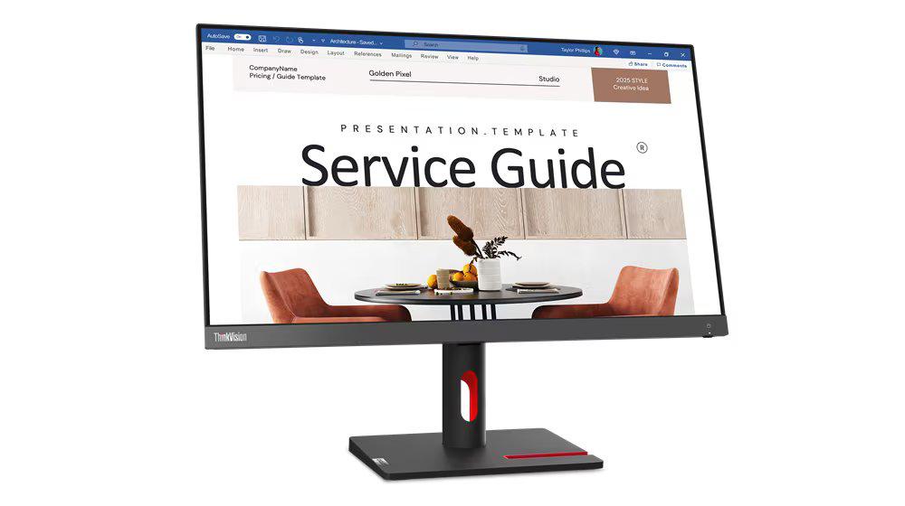 Monitor Lenovo ThinkVision S24i-30 23.8" IPS, FHD (1920x1080), 16:9, Brightness: 250 cd/m², Contrast ratio: 1000:1, Response time: 4ms (Extreme mode) / 6ms (Typical mode), Dot / Pixel Per Inch: 93 dpi, Color Gamut: 99% sRGB, View angle: 178° / 178°, Stand: Tilt Stand, Side Bezel Width: 2.0 mm (63DEKAT3EU) - imagine 2