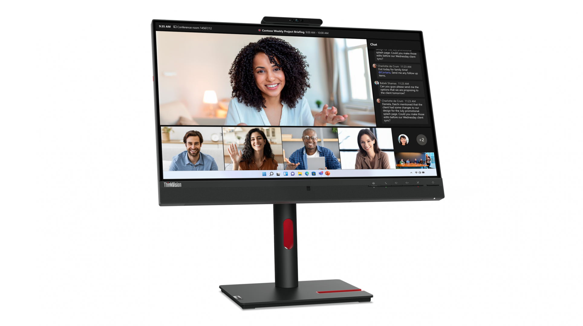Monitor Lenovo ThinkVision T24mv-30; 23.8"IPS, FHD (1920x1080), 16:9, Brightness: 250 cd/m², Contrast ratio: 1000:1, Response time: 4ms (Extreme mode) / 6ms (Typical mode), Dot / Pixel Per Inch: 93 dpi, Color Gamut: 99% sRGB, View angle: 178° / 178°, Stand: Tilt, Swivel, Pivot, Height Adjust Stand (63D7UAT3EU) - imagine 4