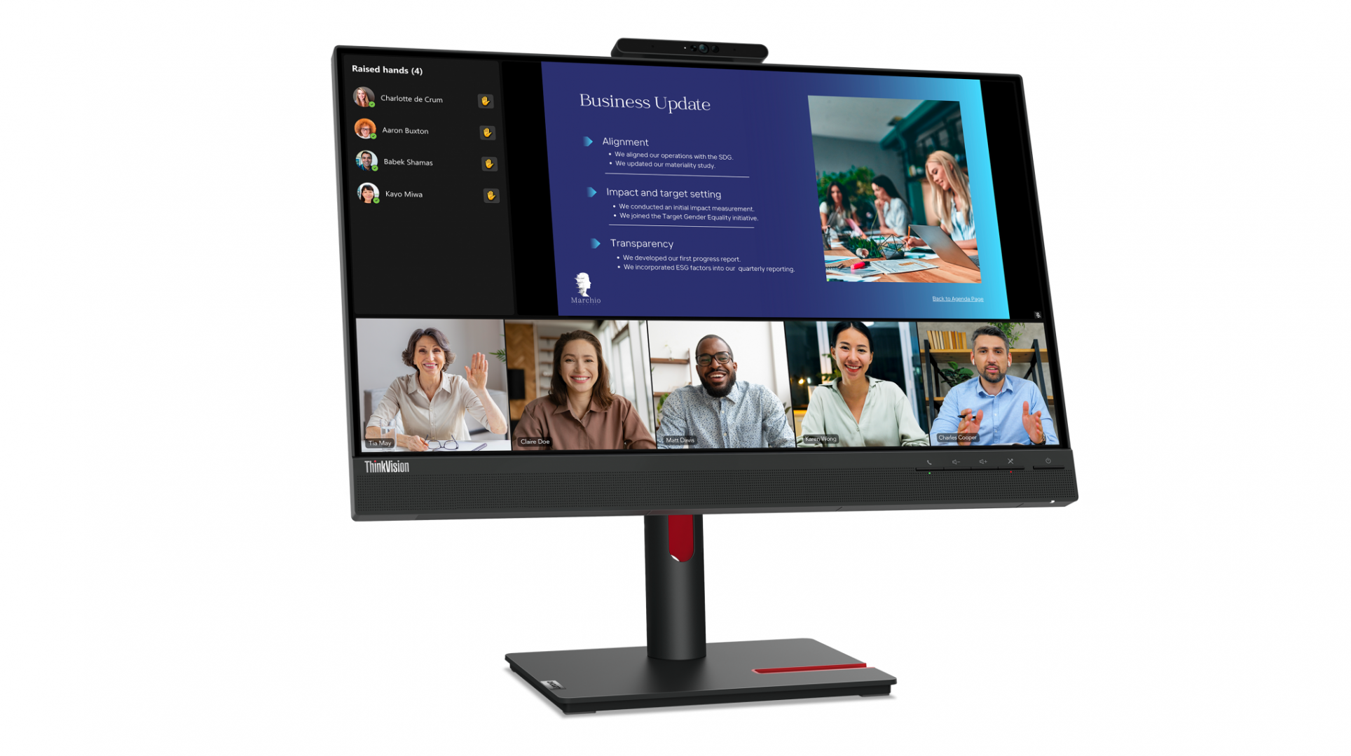 Lenovo ThinkVision T24v-30; 23.8"IPS, FHD (1920x1080), 16:9, Brightness: 250 cd/m², Contrast ratio: 1000:1, Response time: 4ms (Extreme mode) / 6ms (Normal mode), Dot / Pixel Per Inch: 93 dpi, FHD, 3Y (63D8MAT3EU) - imagine 2