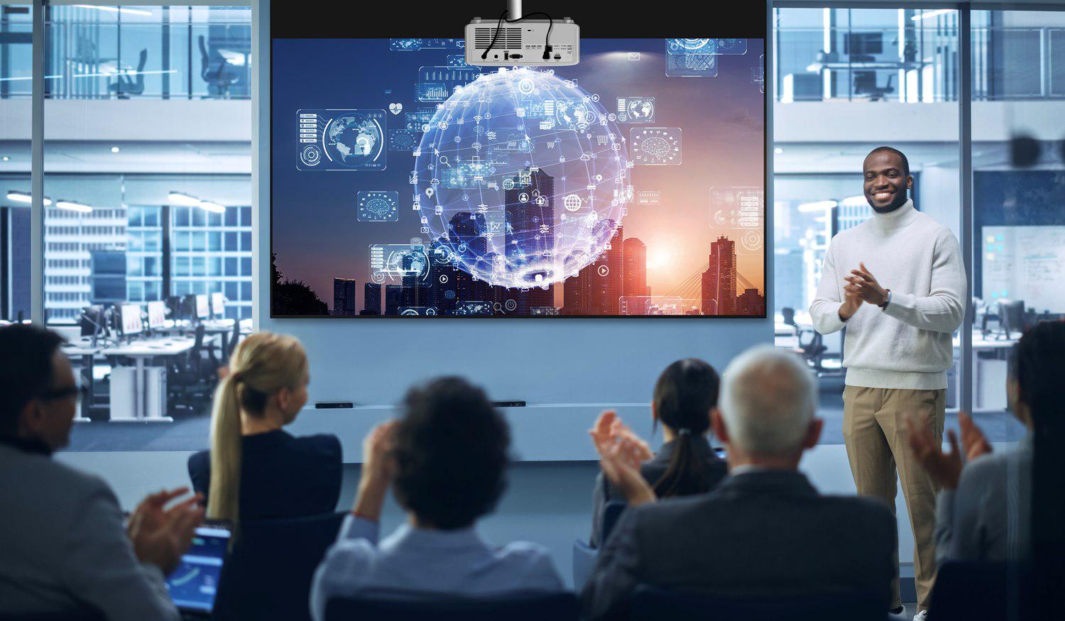 Videoproiector Optoma ZK430ST, laser 4K, 3.700 lumeni, 300.000:1, 16:9/ 16:10/ 4:3, dimensiune imagine 0.91m ~ 7.62m, laser 30.000 ore, distanta de proiectie 0.4m - 3.3m, 2* HDMI, Audio 3.5mm, 1 x USB-A power 1.5A, RS232, 1 x RJ45, 28- 35 dB, full 3D, Security bar, Kensington Lock, Password (E9PD7LD11EZ1)