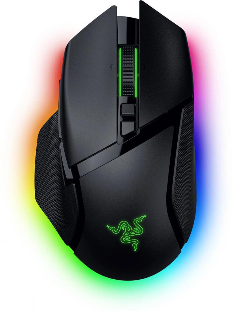 Razer Basilisk V3 35K, wireless, bluetooth, rezolutie maxima 35000 DPI, 11 butoane programabile, autonomie pana la 140h (mod wireless, miscare constanta la 1000Hz), pana la 210h (mod bluetooth), iluminare Razer Chroma™ RGB, senzor Focus Pro 35K Optical Sensor Gen-2, negru (RZ01-05240100-R3G1)