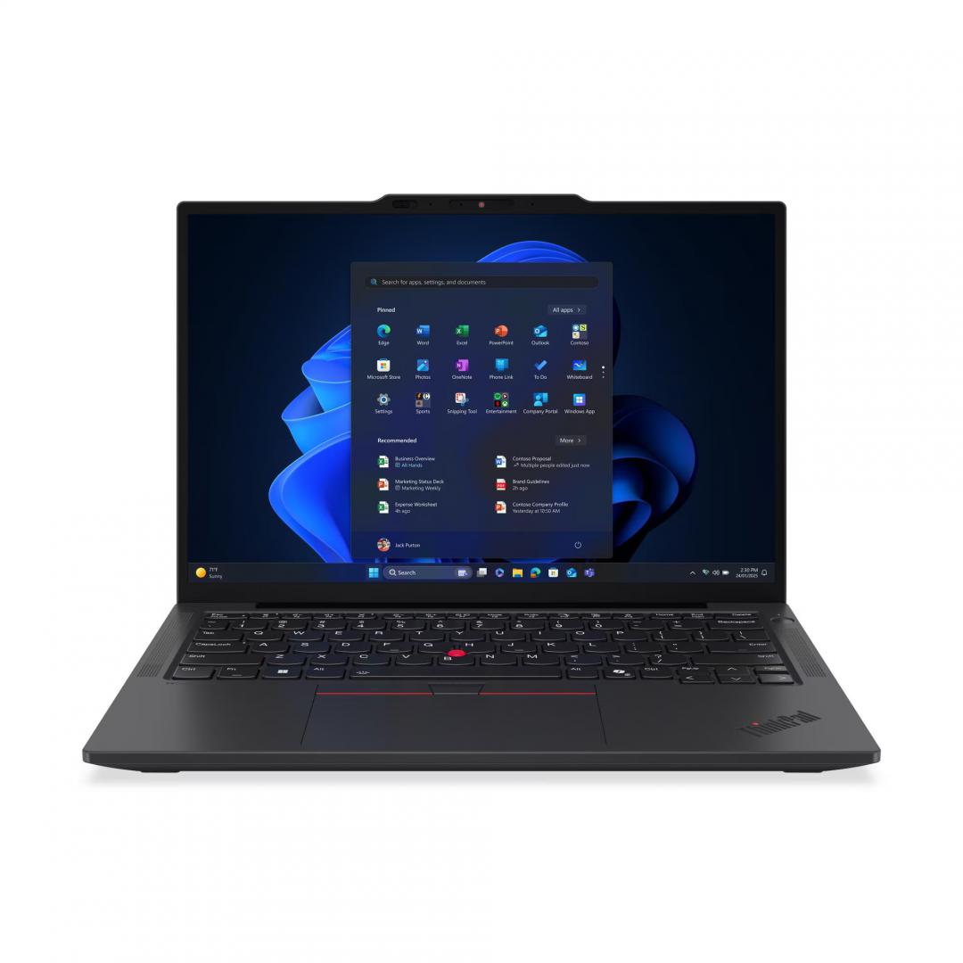 Laptop ThinkPad X13 Gen 6 (Intel); 13.3" WUXGA (1920x1200) IPS 400nits Anti-glare, 100% sRGB; Intel® Core Ultra 7 255U, 12C (2P + 8E + 2LPE) / 14T, Max Turbo up to 5.2GHz, 12MB; Video Integrated Intel® Graphics; RAM 1x 32GB Soldered LPDDR5x-8400; 1TB SSD M.2 2280 PCIe® 4.0x4 NVMe® Opal 2.0, Optical (21RK00CNRI) - imagine 4