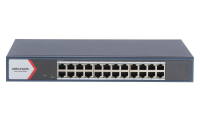 Switch Hikvision DS-3E1524-EIV3: 24 × gigabit RJ45 ports, tensiune alimentare 220 V AC, 50/60 Hz, Max. 0.7 A, dimensiuni: 335.00 mm × 44.50 mm × 175.80 mm, greutate: 1.62kg, montare in rack. (DS-3E1524-EIV3)