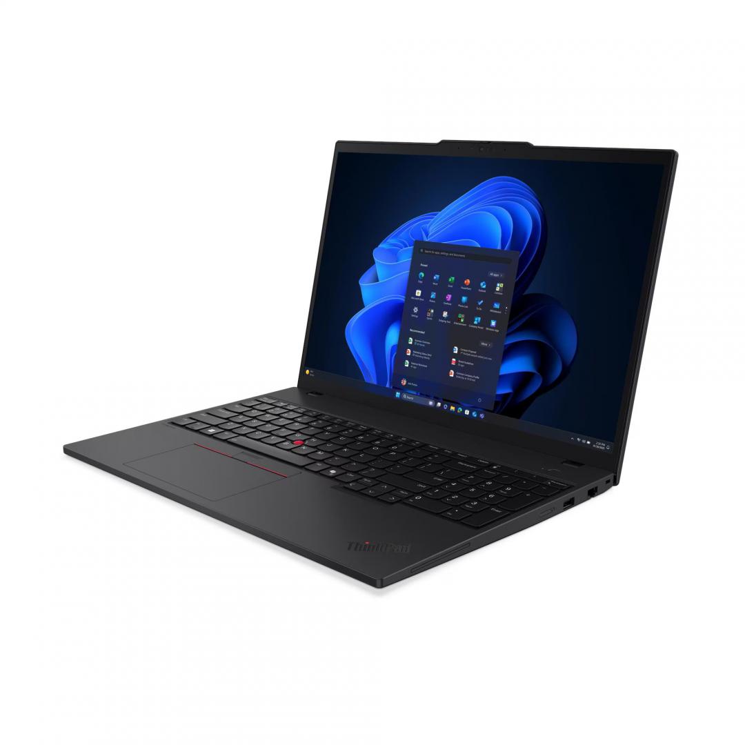 Laptop Lenovo ThinkPad T16 Gen 4 (Intel); 16" WUXGA (1920x1200) IPS 500nits Anti-glare, 100% sRGB, Low Power; Intel® Core Ultra 7 255U, 12C (2P + 8E + 2LPE) / 14T, Max Turbo up to 5.2GHz, 12MB; Video Integrated Intel® Graphics; RAM 2x 16GB SODIMM DDR5-5600; 1TB SSD M.2 2280 PCIe® 4.0x4 NVMe® Opal (21QE0044RI)