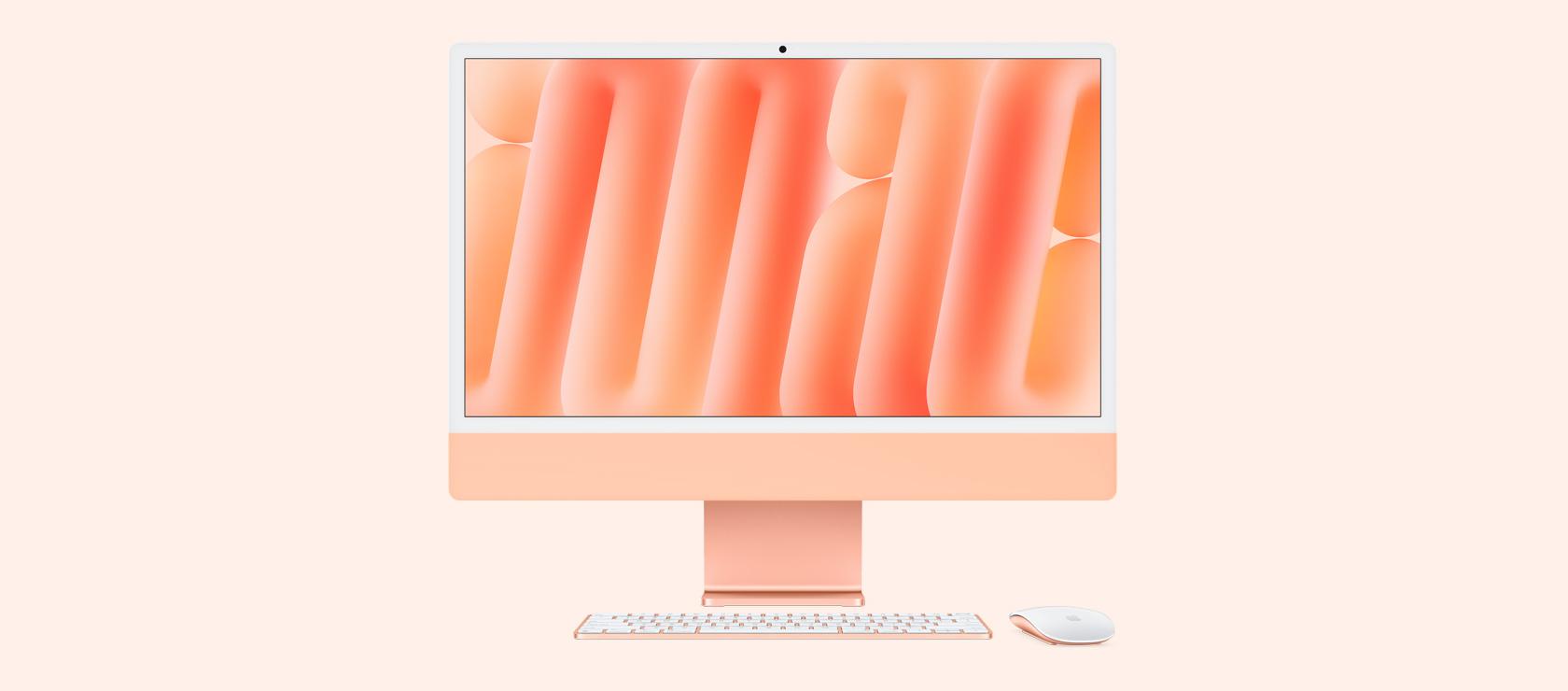 Apple iMAC 24" Retina 4.5k/ Apple M4 (CPU 8-core, GPU 8-core, Neural Engine16-core)/16GB/512GB - Orange - INT KB (2024) (Z1E8000HS)