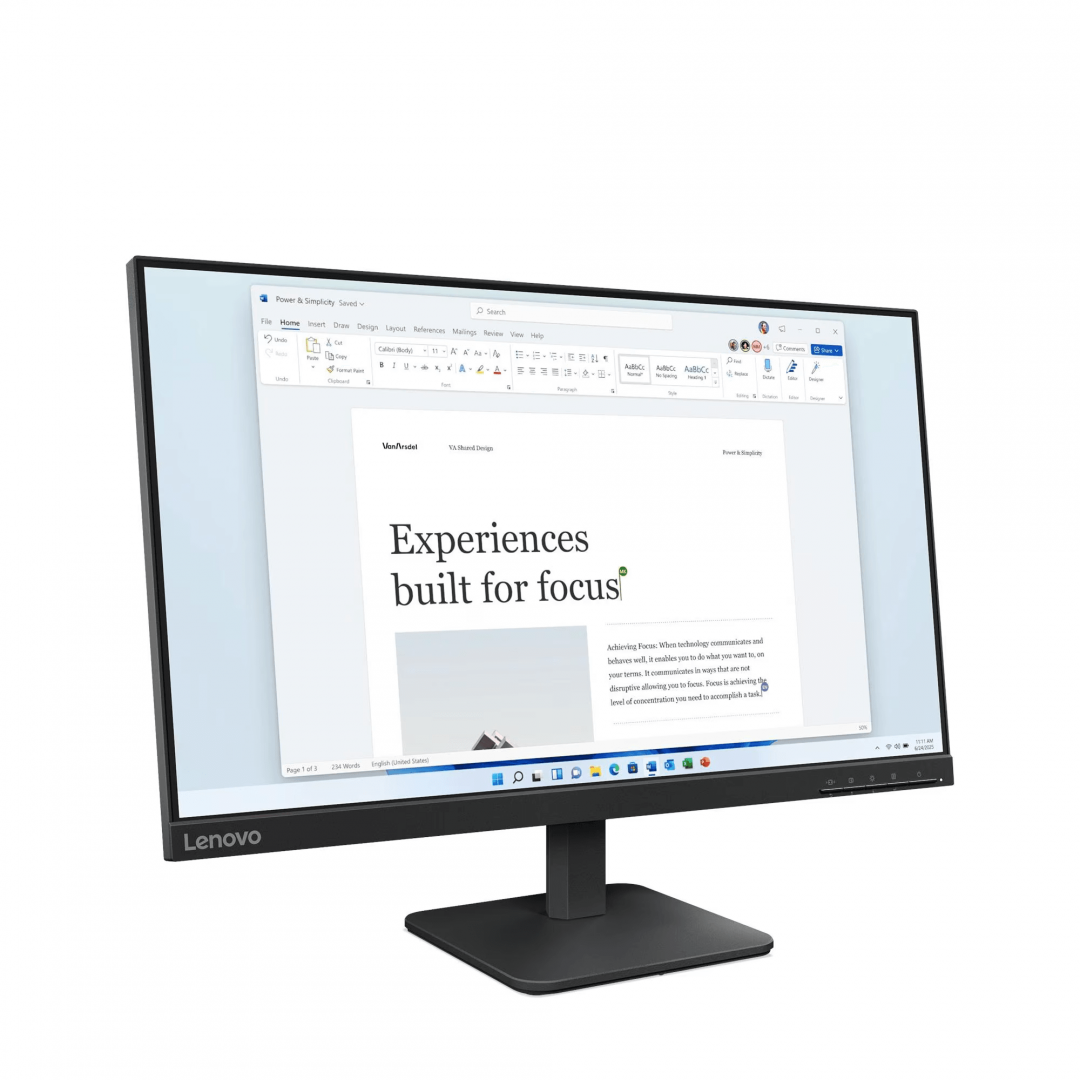 Monitor 23.8" Lenovo L24-4e, LED, In-Plane Switching, 1920x1080; 48Hz – 100Hz; 16:9; Anti-glare; Display color: 16.7 Million; Color Gamut: 99% sRGB, 4ms GtG (Extreme mode) / 6ms GtG (Typical mode), 250 cd/m² cd/m², 1300:1 static, 178° / 178°, Video Connector: 1x HDMI® 1.4, 1x VGA, Tilt Stand (68C2KAC1EU) - imagine 7