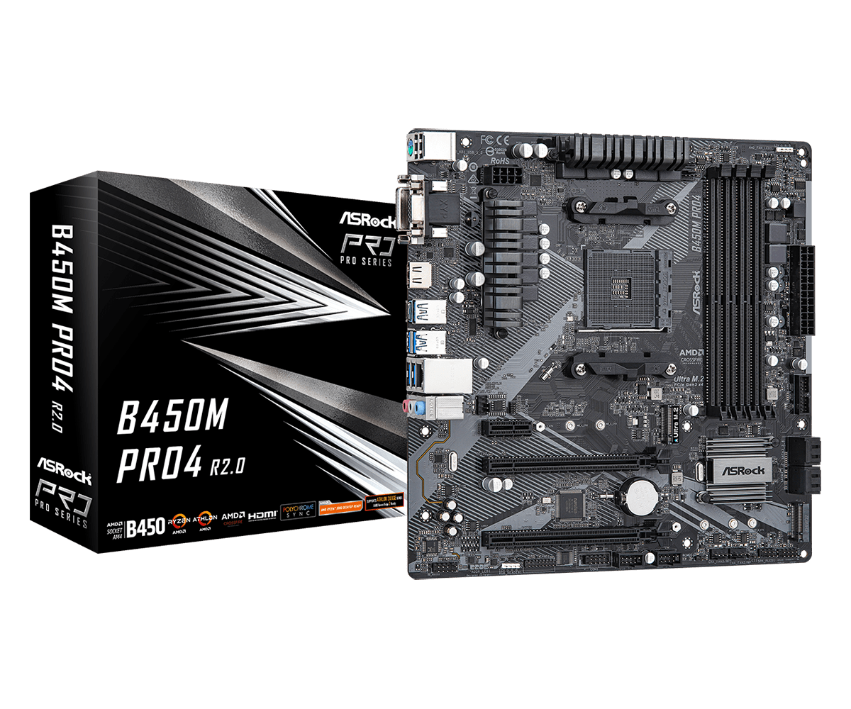 Placa de bază ASRock B450M Pro4 R2.0 AM4 (B450M PRO4 R2.0)