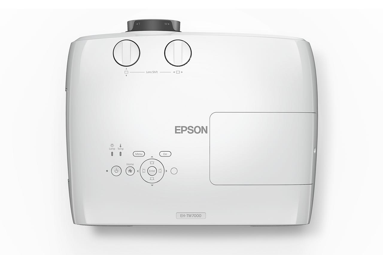 Proiector Epson EH-TW7000, 3LCD 3D active, 3000 lumeni, 4K PRO-UHD, 16:9, 4K enhancement, 40.000 : 1, lampa 3500 ore/ 5000 ore Eco mode, zoom 1.62x, dimensiune maxima imagine 500", distanta maxima de proiectie 23.8 m, USB 2.0 Type A (2x), USB 2.0 Type Mini-B, 2*HDMI , Stereo mini jack audio out (V11H961040)