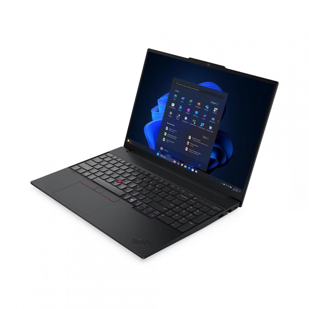 Laptop Lenovo ThinkPad E16 Gen 3 (Intel); 16" WUXGA (1920x1200) IPS 300nits Anti-glare, 45% NTSC, 60Hz; Intel® Core Ultra 7 255H, 16C (6P + 8E + 2LPE) / 16T, Max Turbo up to 5.1GHz, 24MB; Video Integrated Intel® Arc™ 140T GPU; RAM 2x 16GB SO-DIMM DDR5-5600; 1TB SSD M.2 2242 PCIe® 4.0x4 NVMe® Opal (21SR007QRI)
