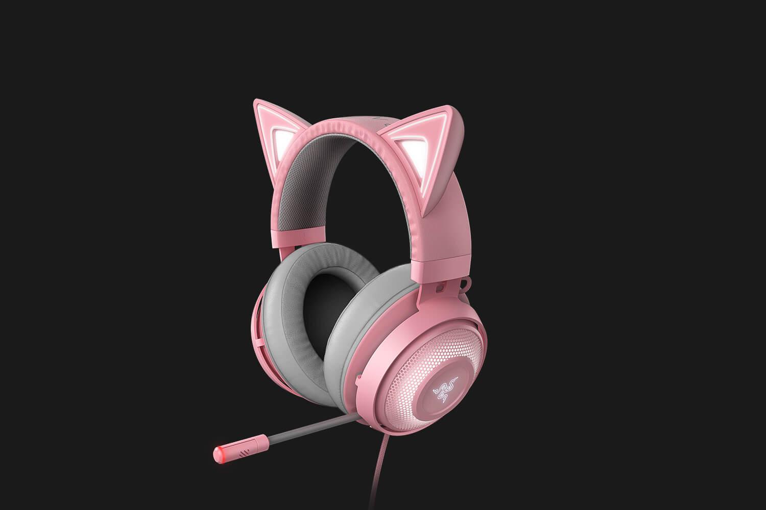 Casti cu microfon Razer Kraken Kitty Ed. Quartz USB 7.1 Surround Sound, negru (RZ04-02980200-R3M1) - imagine 3