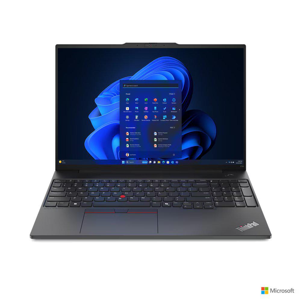 Laptop Business Lenovo ThinkPad E16 Gen 2, cu procesor Intel Core Ultra 7 155H, 16'' IPS, 16 GB DDR5, 1 TB, Intel Arc Graphics, Fara OS, 3 ani Garantie (21MA002WRI)