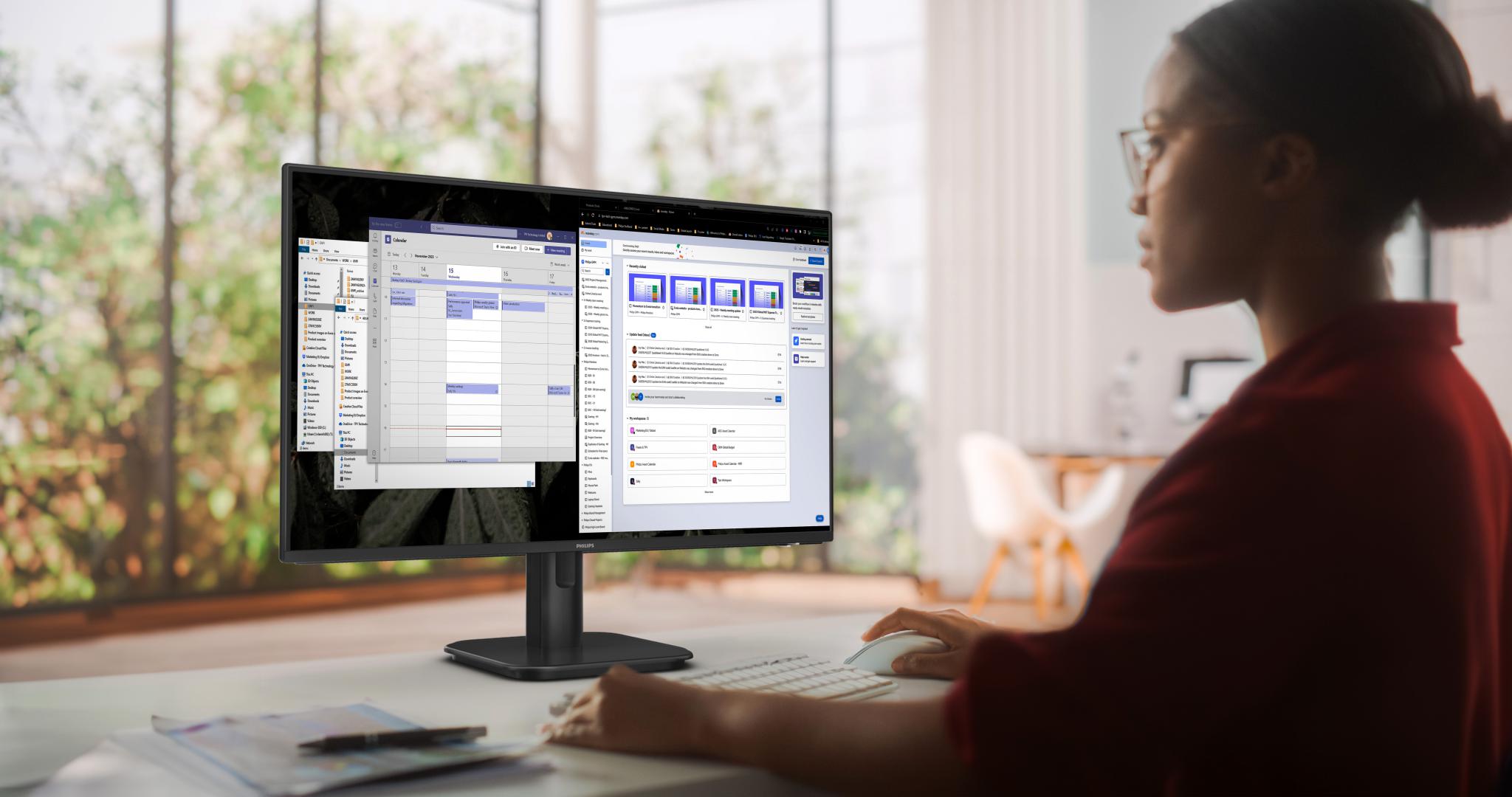 Monitor Philips 23.8" 24E1N1100A/00, Diagonal (inch): 23.8, Diagonal (cm): 60.5, Aspect ratio: 16:9, Panel: IPS, Resolution: 1920x1080, Refresh Rate: 100Hz, Response time GtG: 4ms, Response time MPRT: 1ms, Brightness (max): 250 cd/㎡, Contrast (static) : 1300:1, Contrast (dynamic): Mega Infinity DCR (24E1N1100A/00) - imagine 14
