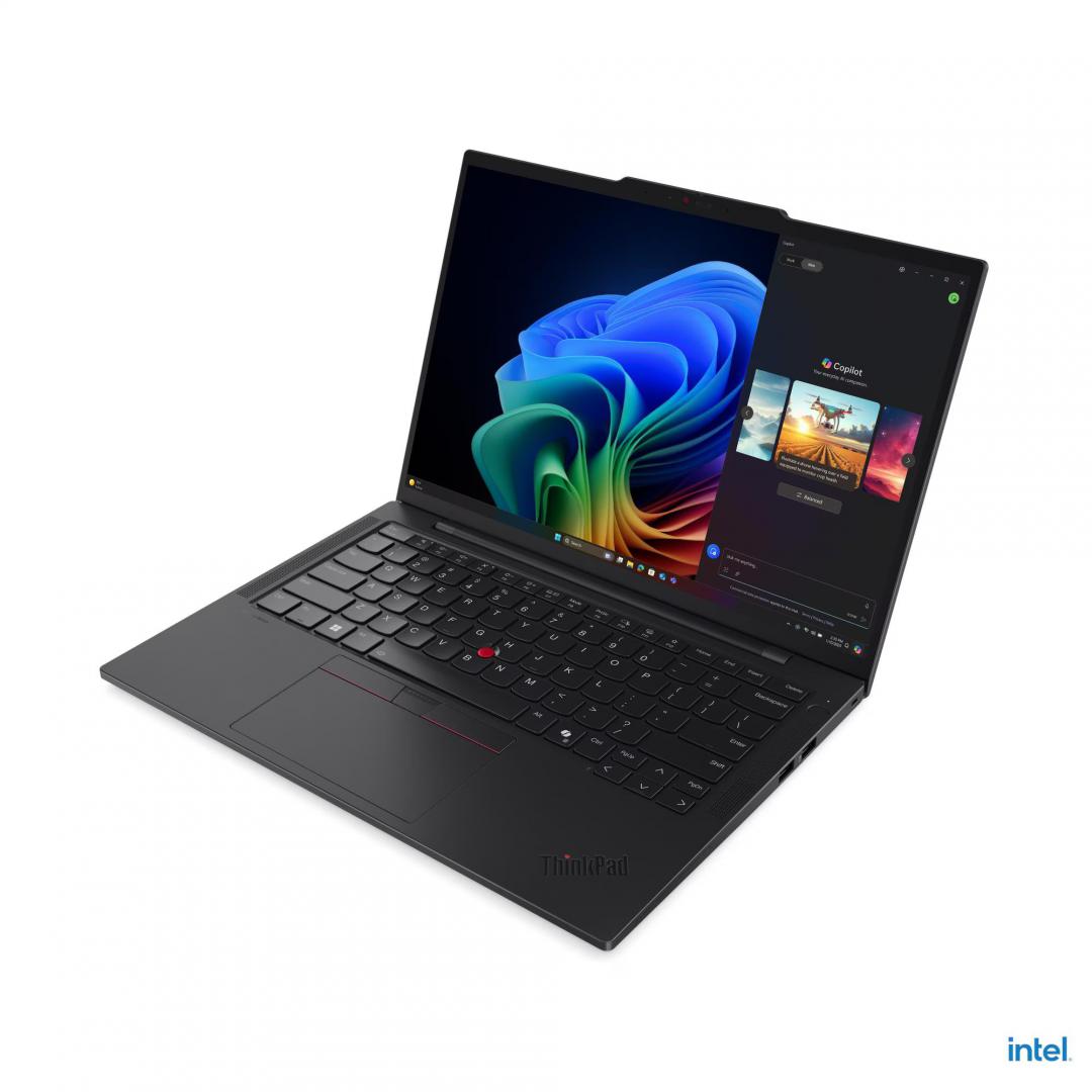 Laptop Lenovo ThinkPad T14 Gen 6 (Intel); 14" WUXGA (1920x1200) IPS 400nits Anti-glare, 45% NTSC, 60Hz, DBEF5; Intel® Core Ultra 5 225U, 12C (2P + 8E + 2LPE) / 14T, Max Turbo up to 4.8GHz, 12MB; Video Integrated Intel® Graphics; RAM 2x 16GB SODIMM DDR5-5600; 512GB SSD M.2 2280 PCIe® 4.0x4 NVMe® Opal (21QC002TRI) - imagine 4
