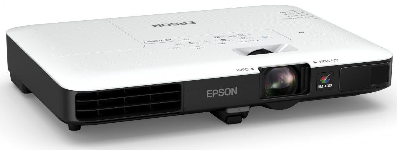 Proiector EPSON EB-1795F, 3LCD, RGB, Ultra portabil, 3200 lumeni, FHD 1920*1080, 16:9, 10000:1, lampa 4000 ore/ 7000 ore Eco mode, dimensiune maxima imagine 300", distanta maxima de proiectie 8.2 m, USB type A, USB type B, composit, VGA, HDMI, Miracast, NFC, MHL, Wireless LAN IEEE 802.11b/g/n (WiFi (V11H796040)