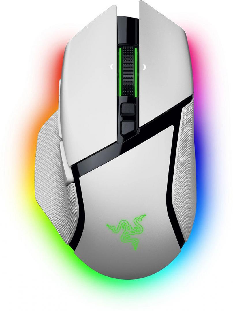 Razer Basilisk V3 Pro 35K, wireless, bluetooth, rezolutie maxima 35000 DPI,  iluminare Razer Chroma™ RGB, senzor Focus Pro 35K Optical Sensor Gen-2,  alb (RZ01-05240200-R3G1)