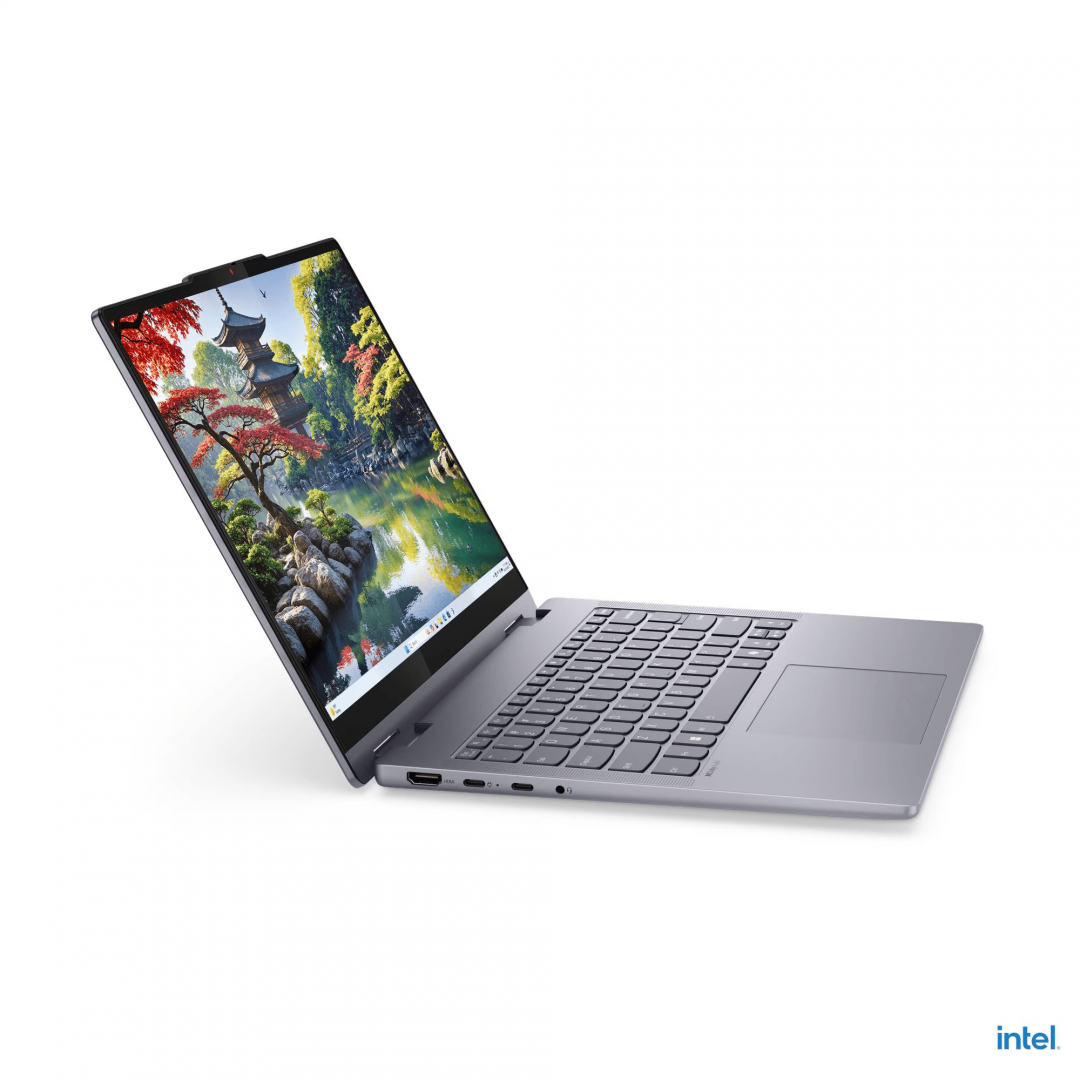 Laptop Lenovo IdeaPad 5 2-in-1 14IAL10, 14" WUXGA (1920x1200) OLED 500nits (peak) / 400nits (typical) Glossy, 100% DCI-P3, 60Hz, TÜV Low Blue Light, DisplayHDR™ True Black 500, Glass, Touch, Intel® Core Ultra 5 225H, 14C (4P + 8E + 2LPE) / 14T, Max Turbo up to 4.9GHz, 18MB, video Integrated Intel® (83KR0027RM) - imagine 10