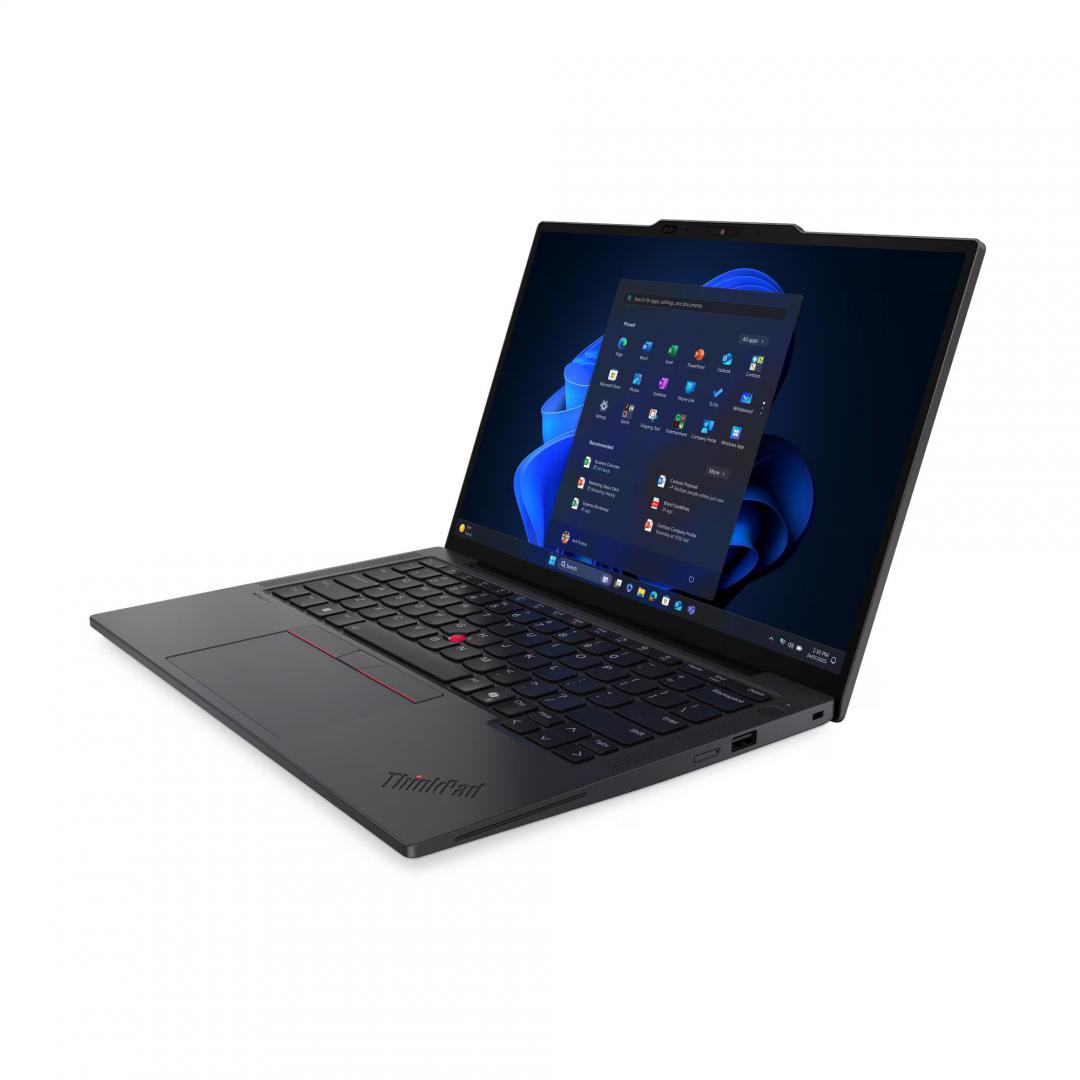 Laptop ThinkPad X13 Gen 6 (Intel); 13.3" WUXGA (1920x1200) IPS 400nits Anti-glare, 100% sRGB; Intel® Core Ultra 7 255U, 12C (2P + 8E + 2LPE) / 14T, Max Turbo up to 5.2GHz, 12MB; Video Integrated Intel® Graphics; RAM 1x 32GB Soldered LPDDR5x-8400; 1TB SSD M.2 2280 PCIe® 4.0x4 NVMe® Opal 2.0, Optical (21RK00CNRI) - imagine 3