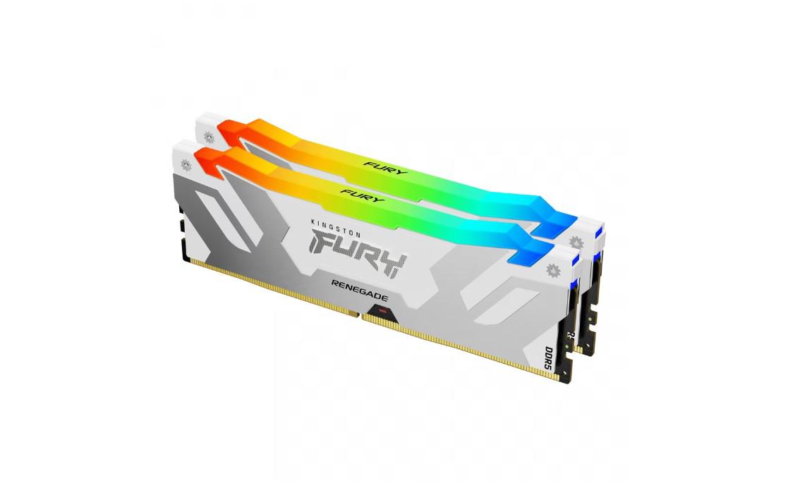 Memorie RAM Kingston DDR5 32GB 6000MHz CL32 1.35V Dual Channel Kit Fury Renegade Silver/White RGB XMP (KF560C32RWAK2-32)