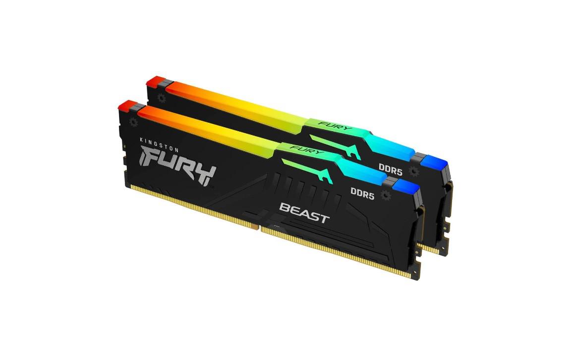 Memorie RAM Kingston DDR5 64GB 6000MHz CL36 1.35V Dual Channel Kit Fury Beast Black RGB EXPO (KF560C36BBEAK2-64)