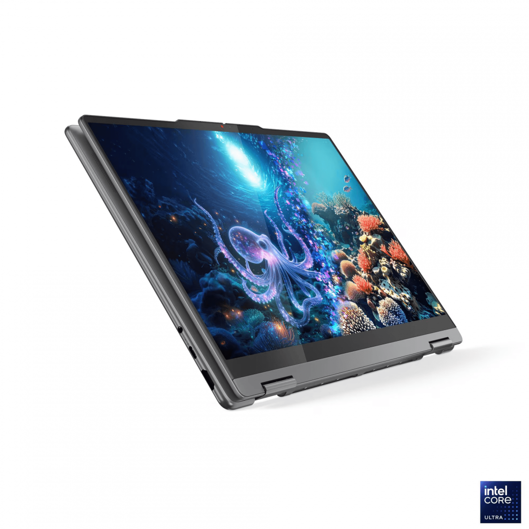 Laptop Lenovo Yoga 7 2-in-1 14ILL10, 14" WUXGA (1920x1200) OLED 600nits (peak) / 400nits (typical) Glossy / Anti-fingerprint, 100% DCI-P3, 60Hz, Dolby Vision®, TÜV Low Blue Light, DisplayHDR™ True Black 500, Glass, Touch, Intel® Core Ultra 7 256V, 8C (4P + 4LPE) / 8T, Max Turbo up to 4.8GHz, 12MB (83JQ00AMRM) - imagine 9