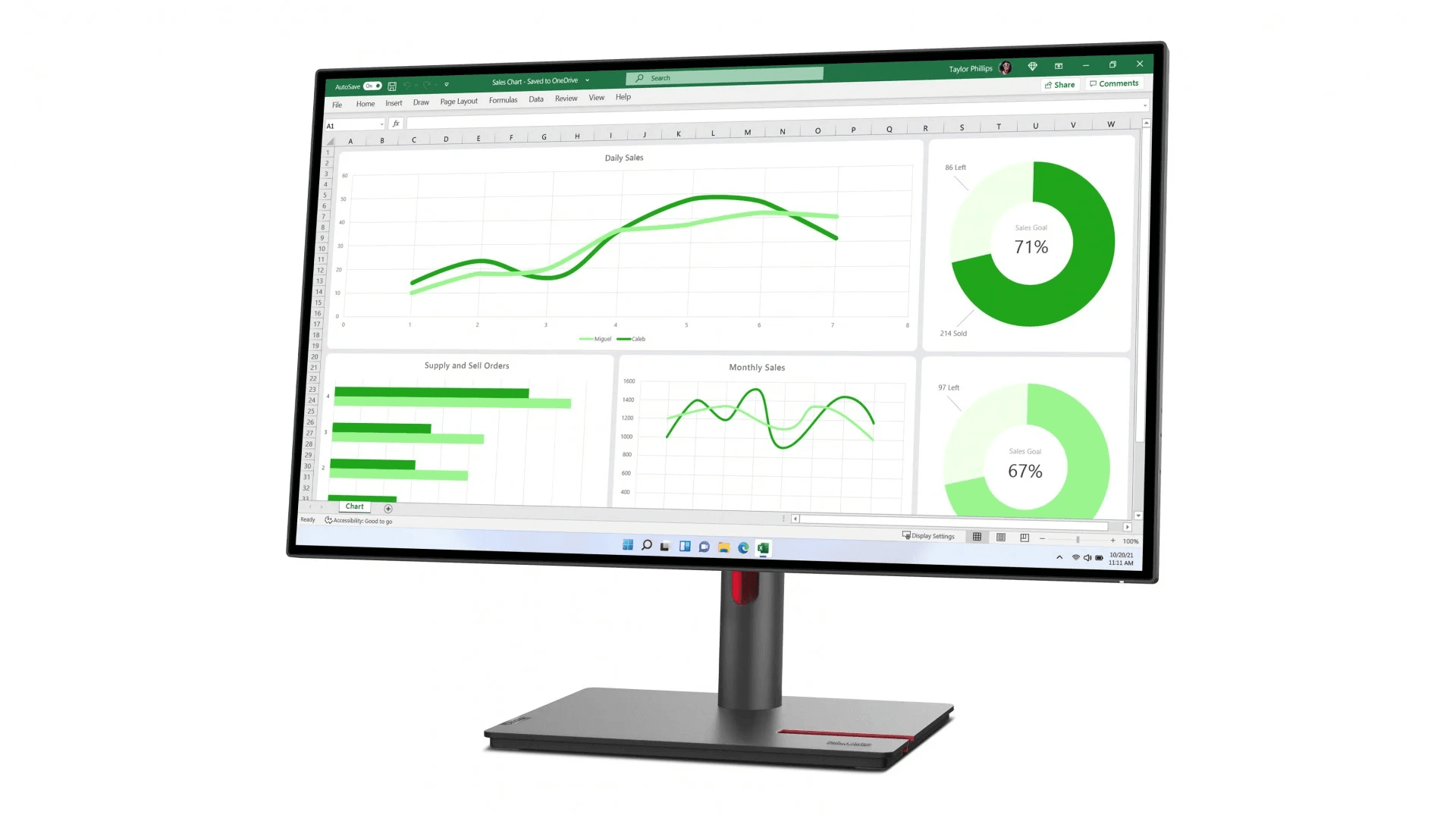 Lenovo ThinkVision P27q-30; 27" IPS, QHD (2560x1440), 16:9, Brightness: 350 cd/m², Contrast ratio: 1000:1, Response time: 4ms (Extreme mode) / 6ms (Typical mode) / 14ms (Off mode), Dot / Pixel Per Inch: 109 dpi, Color Gamut: 95% DCI-P3, 99% sRGB, 99% BT.709 (63A2GAT1EU) - imagine 3