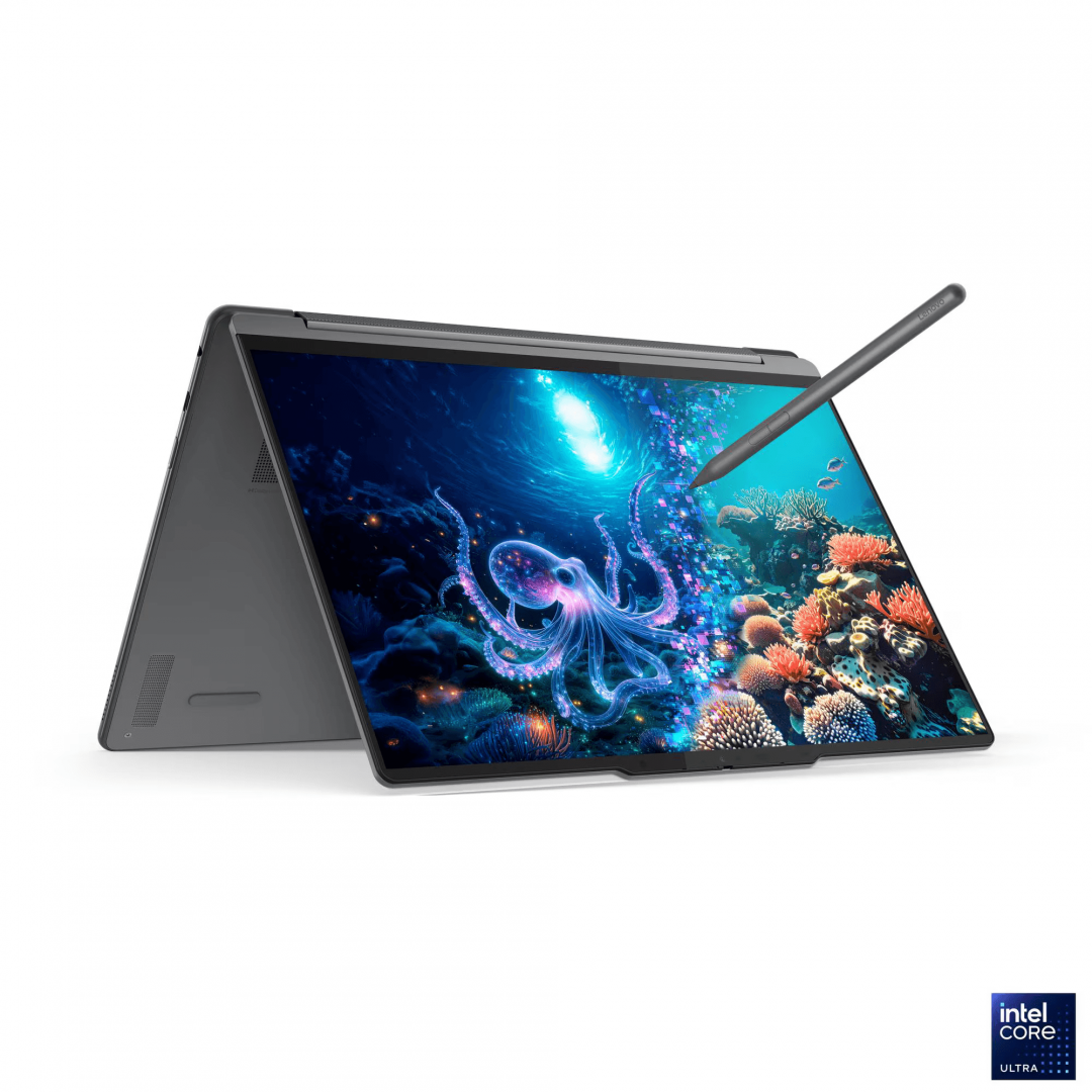 Laptop Lenovo Yoga 9 2-in-1 14ILL10, 14" 2.8K WQXGA+ (2880x1800) OLED 1100nits (peak) / 500nits (typical) Glossy / Anti-fingerprint, 100% DCI-P3, 120Hz, Eyesafe®, Dolby Vision®, DisplayHDR™ True Black 1000, Glass, Touch, Intel® Core Ultra 7 258V, 8C (4P + 4LPE) / 8T, Max Turbo up to 4.8GHz, 12MB (83LC001QRM) - imagine 3