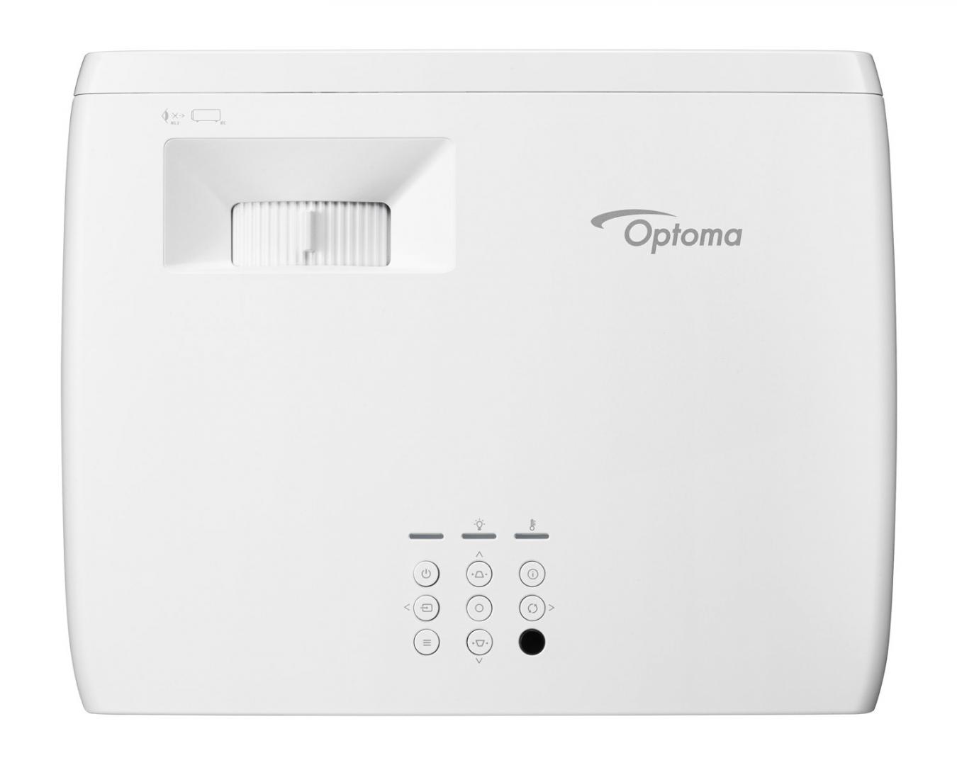 Videoproiector Optoma ZK430ST, laser 4K, 3.700 lumeni, 300.000:1, 16:9/ 16:10/ 4:3, dimensiune imagine 0.91m ~ 7.62m, laser 30.000 ore, distanta de proiectie 0.4m - 3.3m, 2* HDMI, Audio 3.5mm, 1 x USB-A power 1.5A, RS232, 1 x RJ45, 28- 35 dB, full 3D, Security bar, Kensington Lock, Password (E9PD7LD11EZ1) - imagine 2