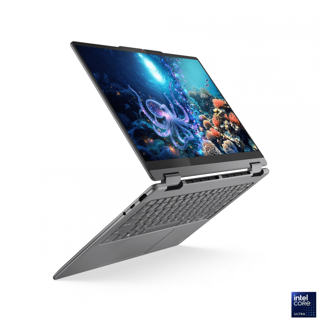 Laptop Lenovo Yoga 7 2-in-1 14ILL10, 14" WUXGA (1920x1200) OLED 600nits (peak) / 400nits (typical) Glossy / Anti-fingerprint, 100% DCI-P3, 60Hz, Dolby Vision®, TÜV Low Blue Light, DisplayHDR™ True Black 500, Glass, Touch, Intel® Core Ultra 7 256V, 8C (4P + 4LPE) / 8T, Max Turbo up to 4.8GHz, 12MB (83JQ00AMRM) - imagine 7