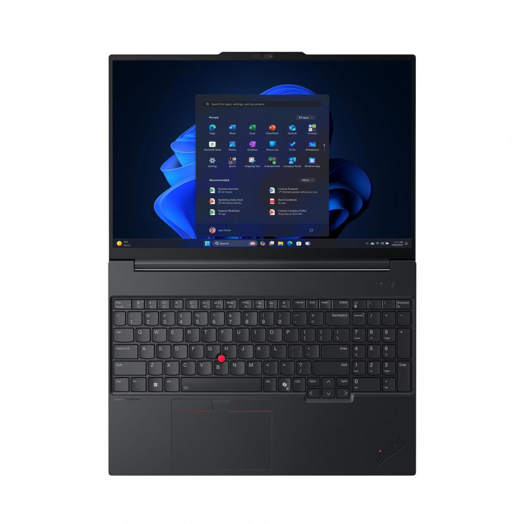Laptop Lenovo ThinkPad E16 Gen 3 (Intel); 16" WUXGA (1920x1200) IPS 300nits Anti-glare, 45% NTSC, 60Hz; Intel® Core Ultra 5 225U, 12C (2P + 8E + 2LPE) / 14T, Max Turbo up to 4.8GHz, 12MB; Video Integrated Intel® Graphics; RAM 1x 16GB SO-DIMM DDR5-5600; 512GB SSD M.2 2242 PCIe® 4.0x4 NVMe® Opal 2.0 (21SR0045RI) - imagine 8