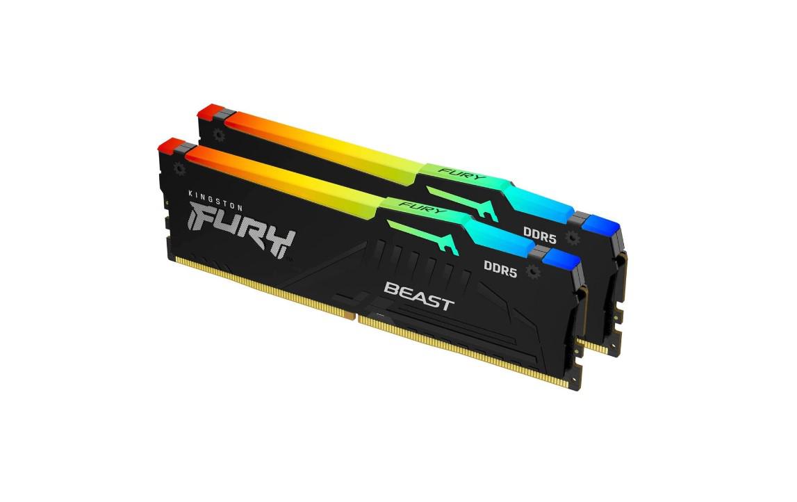 Memorie RAM Kingston DDR5 32GB 5600MHz CL36 1.25V Dual Channel Kit Fury Beast Black RGB EXPO (KF556C36BBEAK2-32)