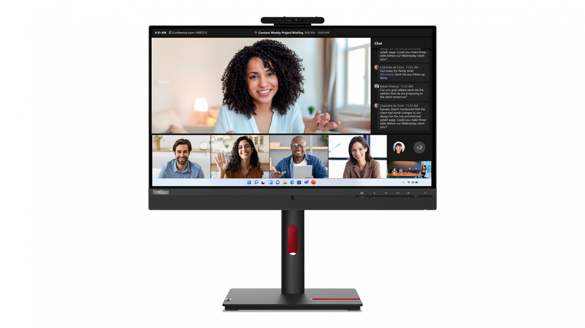 Monitor Lenovo ThinkVision T24mv-30; 23.8"IPS, FHD (1920x1080), 16:9, Brightness: 250 cd/m², Contrast ratio: 1000:1, Response time: 4ms (Extreme mode) / 6ms (Typical mode), Dot / Pixel Per Inch: 93 dpi, Color Gamut: 99% sRGB, View angle: 178° / 178°, Stand: Tilt, Swivel, Pivot, Height Adjust Stand (63D7UAT3EU) - imagine 2