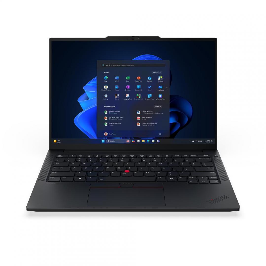 Laptop Lenovo ThinkPad E14 Gen 7 (Intel); 14" WUXGA (1920x1200) IPS 300nits Anti-glare, 45% NTSC, 60Hz; Intel® Core Ultra 7 258V, 8C (4P + 4LPE) / 8T, Max Turbo up to 4.8GHz, 12MB; Video Integrated Intel® Arc™ Graphics 140V; RAM 1x 32GB Soldered LPDDR5x-8533, MoP Memory; 1TB SSD M.2 2242 PCIe® 4.0x4 (21U2001YRI) - imagine 3