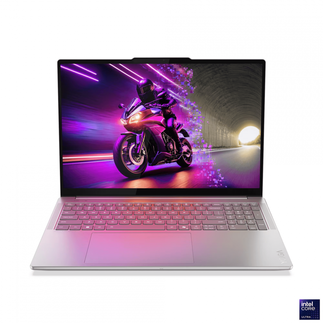 Laptop Lenovo Yoga Pro 9 16IAH10, 16" 3.2K (3200x2000) OLED, 1600nits (peak) / 1000nits (typical) Glossy / Anti-fingerprint, 100% DCI-P3, 100% Adobe® RGB, 100% sRGB, 120Hz, Eyesafe®, Dolby Vision®, DisplayHDR™ 1000, AGC Dragontrail™ Glass, Touch, X-Rite®, PureSight Pro, Intel® Core Ultra 9 285H, 16C (83L00064RM)